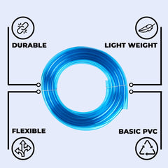 Kuber Industries Basic PVC Water Pipe 10 Meter|Multi-Utility Water Pipe for Garden, Car Cleaning & Pet Cleaning|Blue |