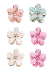 Melbees by Yellow Chimes Hair Clips for Girls Kids Hair Accessories for Girls Hair Claw Clips for Girls Kids Multicolor floral Small Claw Clip 6 Pcs Mini Hair Claw Clips for Girls Baby's Clutchers for Hair