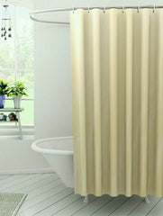 Kuber Industries Microfibre Lining Shower Curtain (Standard, Beige, Cream)