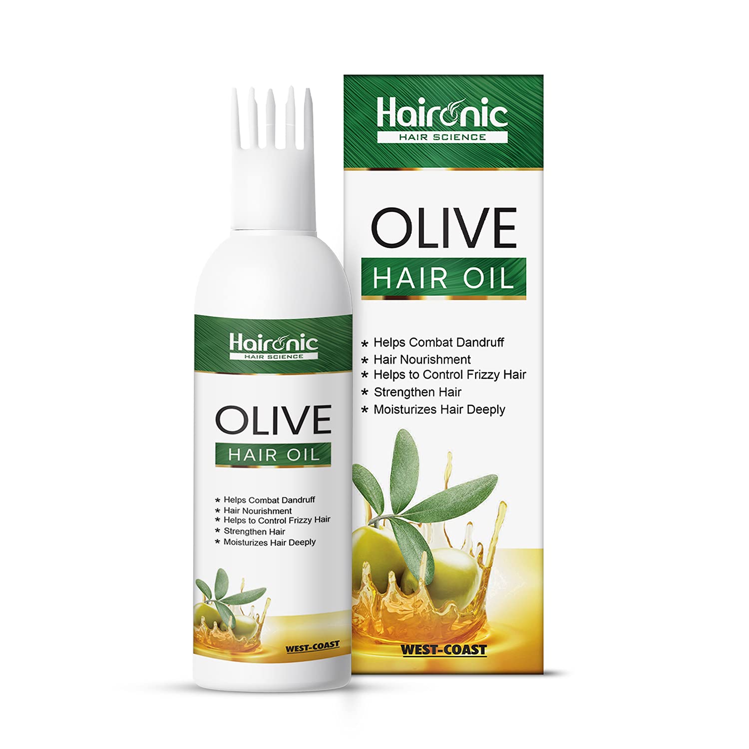 Haironic Hair Science Olive Hair Oil | Helps Combat Dandruff, Smooth Dry Hair, Reduces Hair Fall & Reduces Hair Breakage - 100ml
