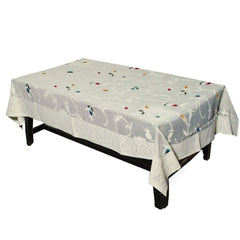 Kuber Industries Leaf Design Cotton 4 Seater Center Table Cover - Cream - CTKTC22314