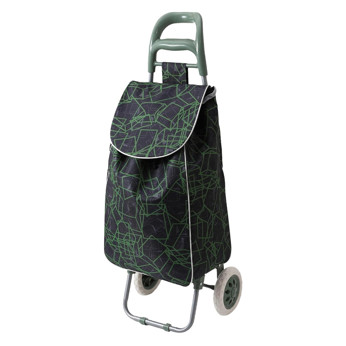 Cheston Shopping Bag for Grocery | Foldable Shopping Trolly Bag with Wheels | Large and Lightweight Shopping Trolly Bag with 30 Kg Capacity | Water-Proof Oxford Fabric with Multiple Pockets (Green)