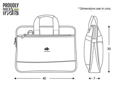 The Clownfish Vegan Leather 14 inch Briefcase Slim Expandable Bag Upto 14 inch Laptop Size Laptopbag Slim Bag (Chocolate)