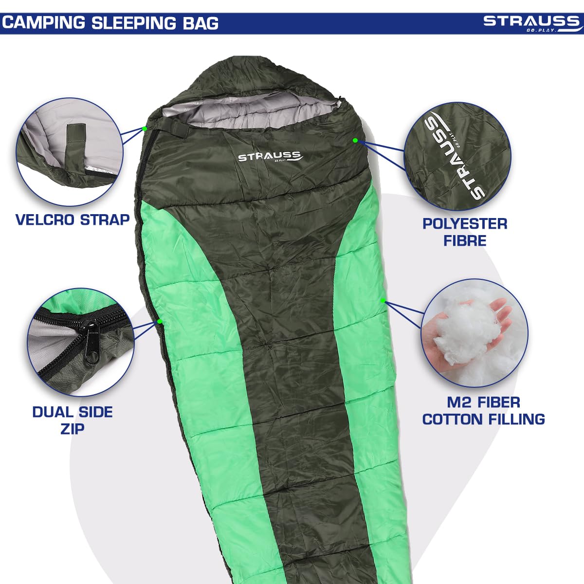 JR Gear Travel Lite Synthetic Sleeping Bag, Black