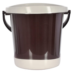 Kuber Industries Plastic Bucket for Home/Kitchen/Office/with Handle, 18 Litre Pack of 2 (Blue & Brown)-46KM0370