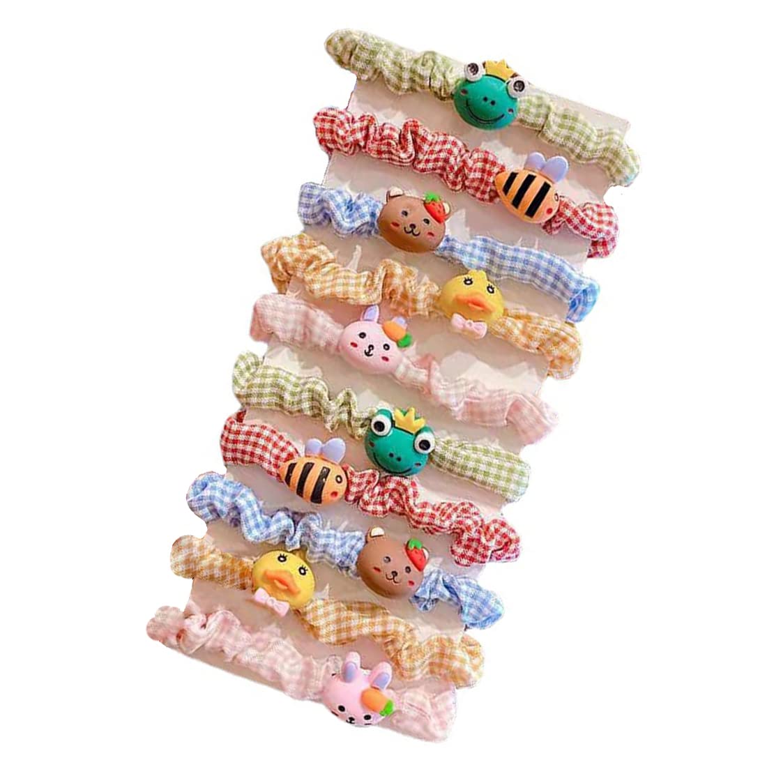 Melbees by Yellow Chimes Hair Rubber Bands for Girls Kids Hair Accessories for Girls Rubberbands Pony Holders 10 Pcs Multicolor Cute Charm Small Ponytail Holders for Girls Kids Teens Toddlers