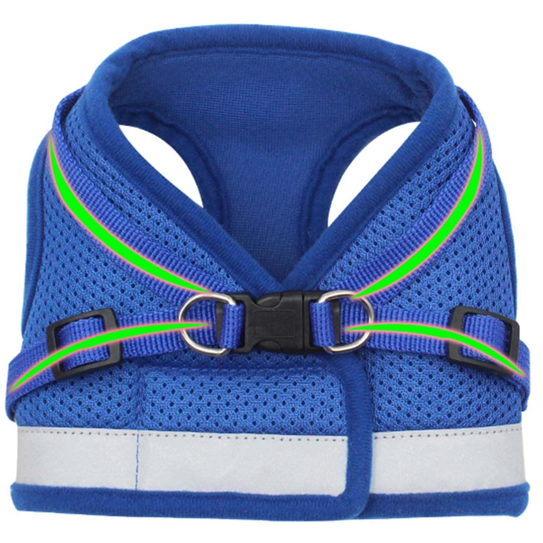 Kuber Industries Dog Harness With Adjustable Leash|Breathable Polyester Mesh Fabric |XL Size|HT-844|Comfortable No-Pull Grip|Quick Release Buckles|Blue