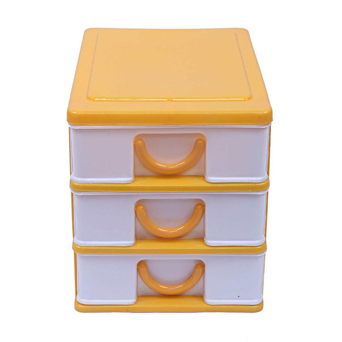 Kuber Industries 3 Layer Storage Drawer, Yellow, 7.87 x 11.8 x 2.75 inches