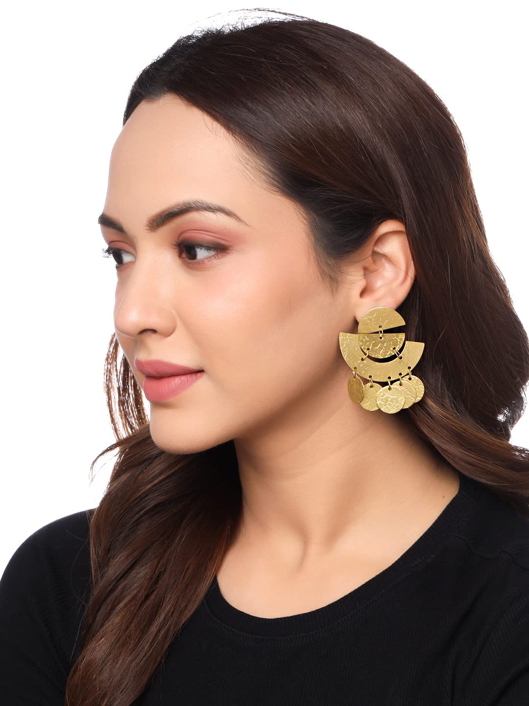 Yellow Chimes Earrings for Women and Girls | Gold Drop Earring | Gold Plated Drop | Boho chic Geometrical Shape Drop Dangler Earrings Western | Accessories Jewellery for Women | Birthday Gift for Girls and Women Anniversary Gift for Wife