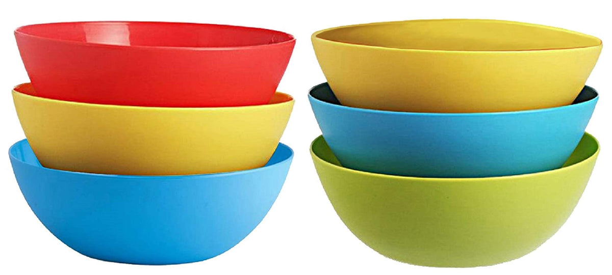 Kuber Industries Plastic Microwave Safe 6 Pieces Mixing Bowl Set- 500 ML (Multi) - CTKTC037568