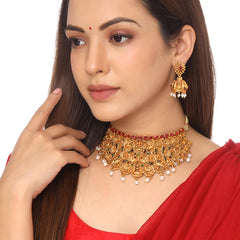 Yellow Chimes Jewellery Set for Women and Girls | Gold Plated Temple Jewellery Set Traditional | Accessories Jewellery for Women | Birthday Gift for girls and women Anniversary Gift for Wife