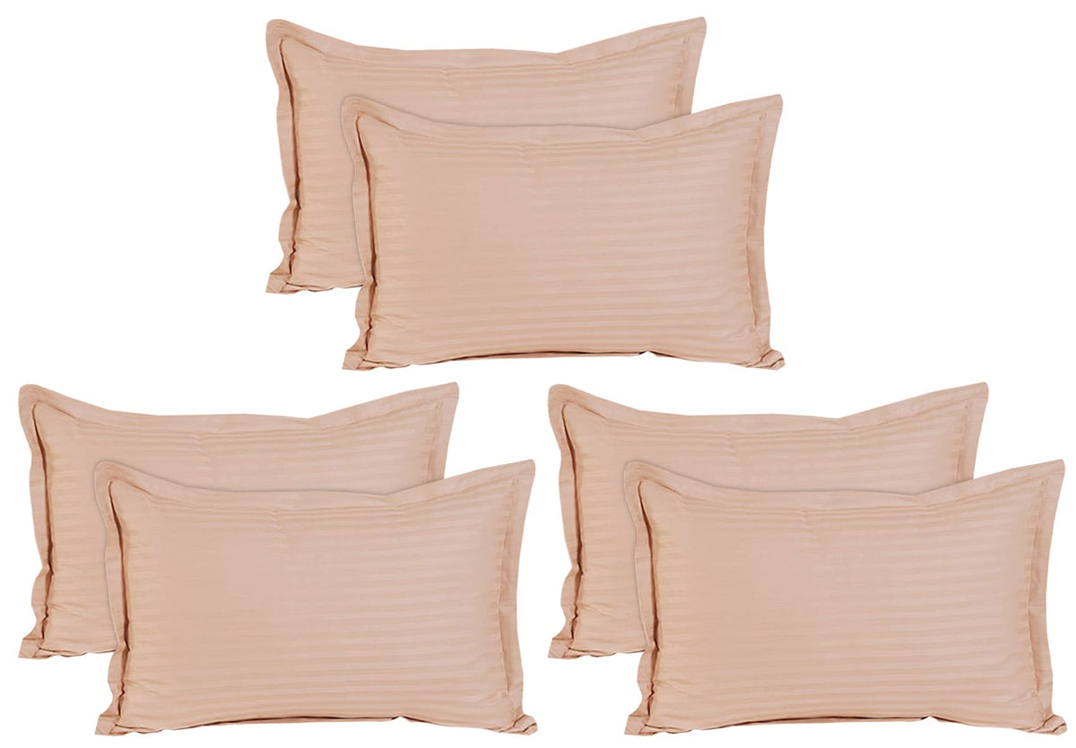 Kuber Industries Lining Design Cotton Pillow Cover- 18x28 Inch, Set of 6 (Beige)-HS43KUBMART26770