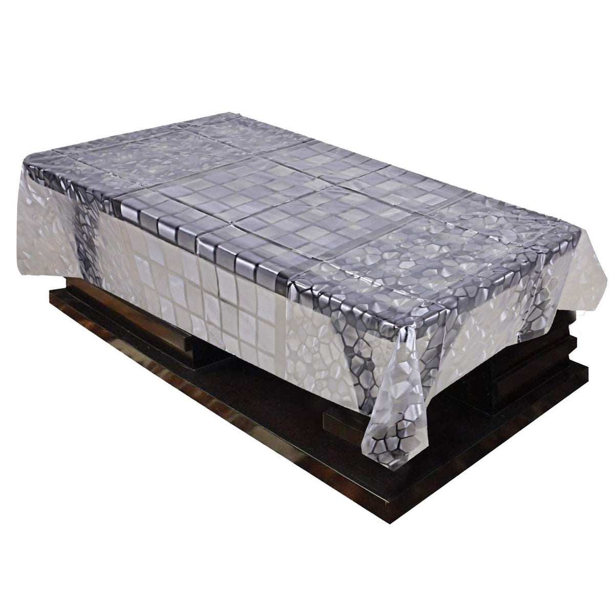 Kuber Industries Stone Design PVC 4 Seater Center Table Cover (Transparent), CTKTC13886, Standard