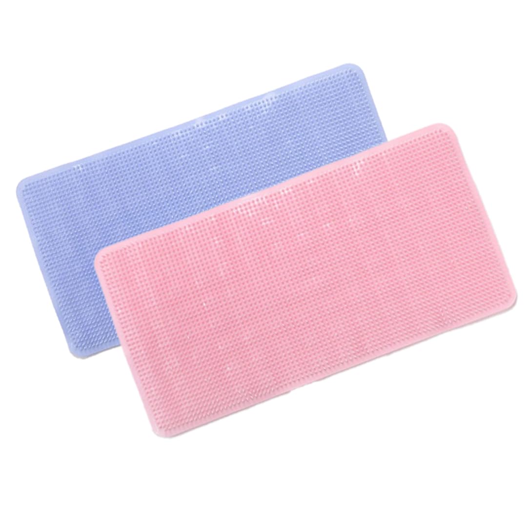 Savya Home Pack of 2 Bathroom Mat PVC/Non-Slip & Soft/Light Weight Mat for Living Room, Anti Skid Mat for Bathroom Floor/Shower Mat/Multipurpose Mat, Blue & Pink