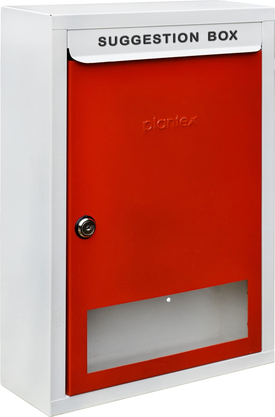 Plantex All in 1 Multipurpose Big Size Letter Box/Complaint Box/Suggestion Box/Donation Box with Lock Table Top or Wall Mount (Red & Ivory)