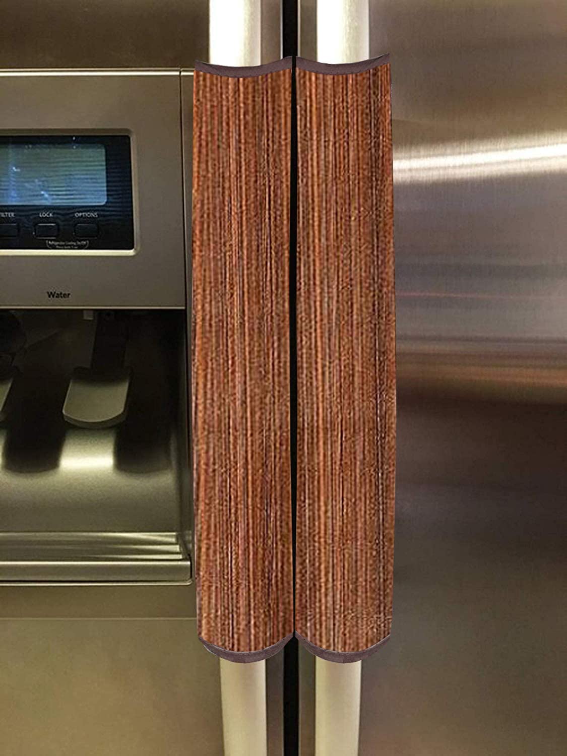 Kuber Industries Lining Refrigerator Door Handle Covers (Brown, Model: HS_37_KUBMART020148) - Set of 2