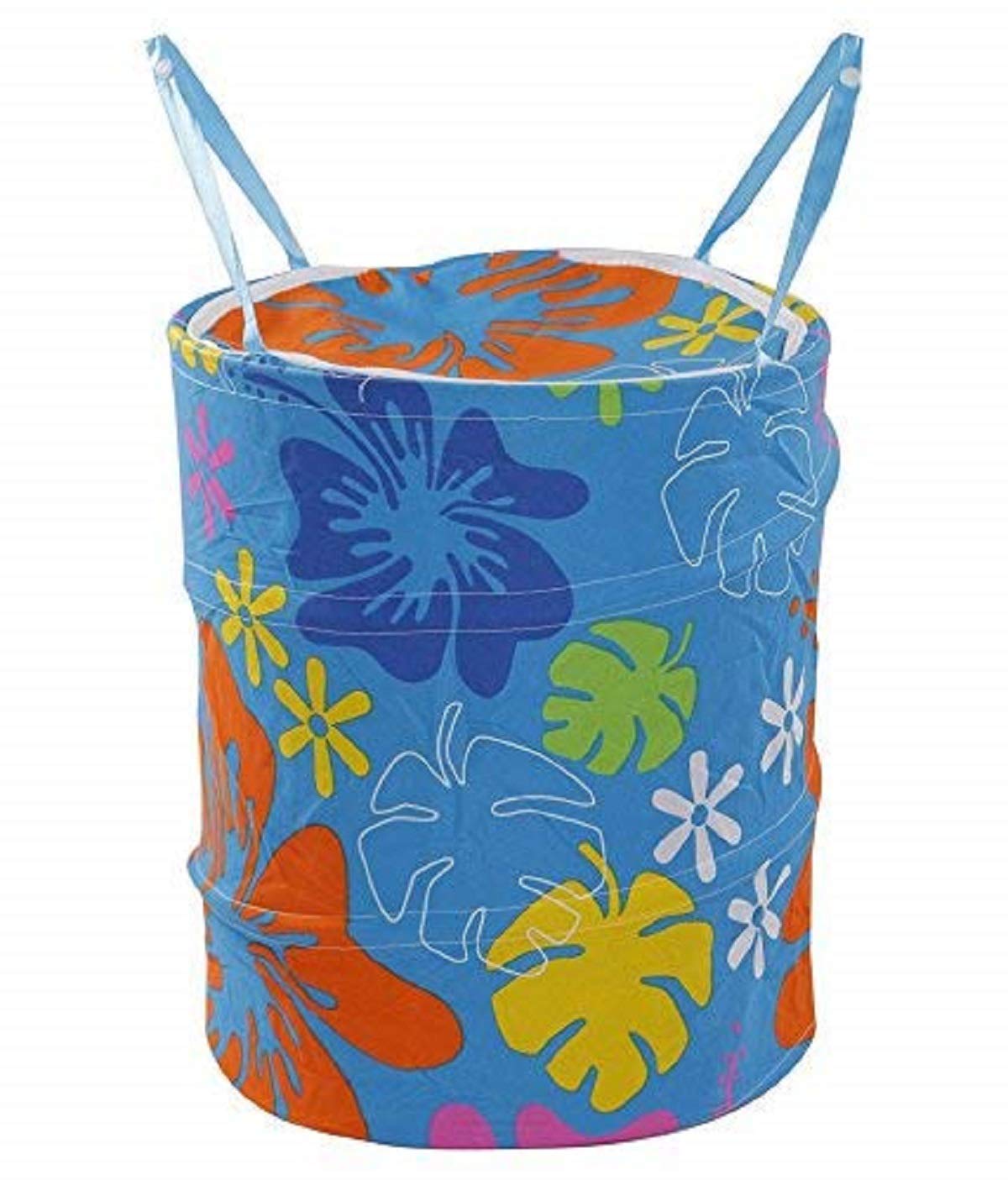 Kuber Industries Round Foldable Cotton Laundary Basket, 30 litres (KI4985), Multi, Standard