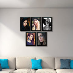 Kuber Industries Collage Photo Frame For Living Room, Wall Set of 5 (Black) Size: 6x8-5 Pc.