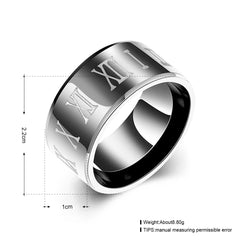 Yellow Chimes Roman Numerals Engraved Finger-Thumb Stainless Steel Ring for Men and Boys