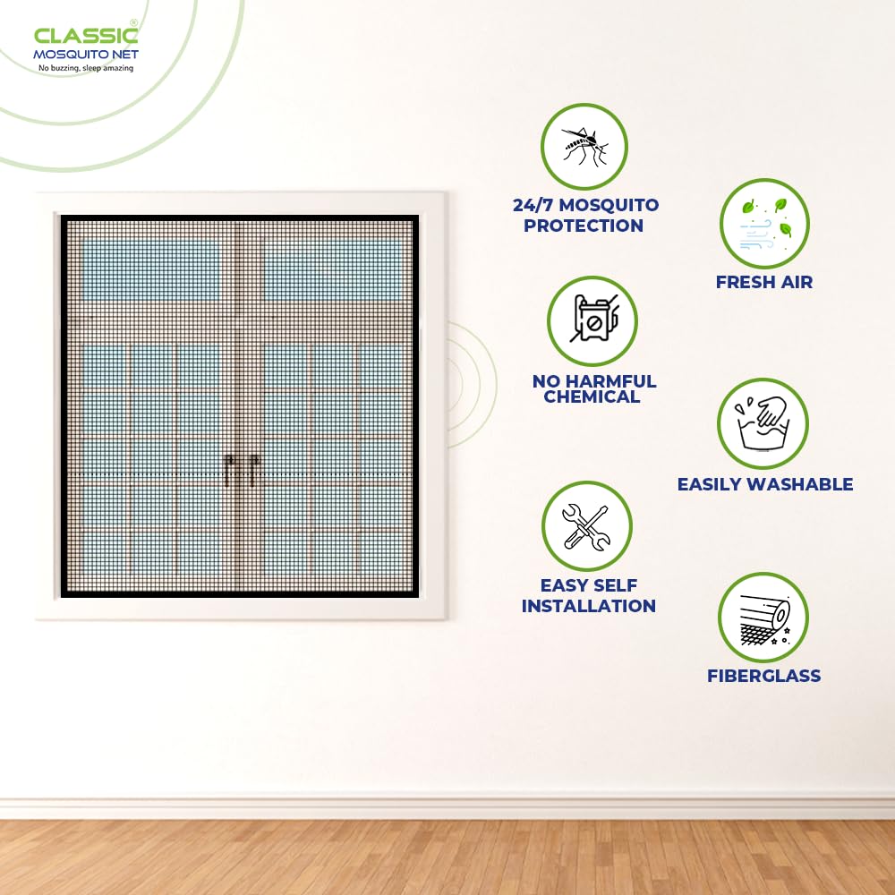 Classic Mosquito Net for Windows | Pre Stitched (Size-120X90 cms/3.93 –  GlobalBees Shop