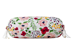 Kuber Industries Flower Printed Cotton Bolster Cover- Set of 2, 16"x32" (White & Pink)-44KM0129