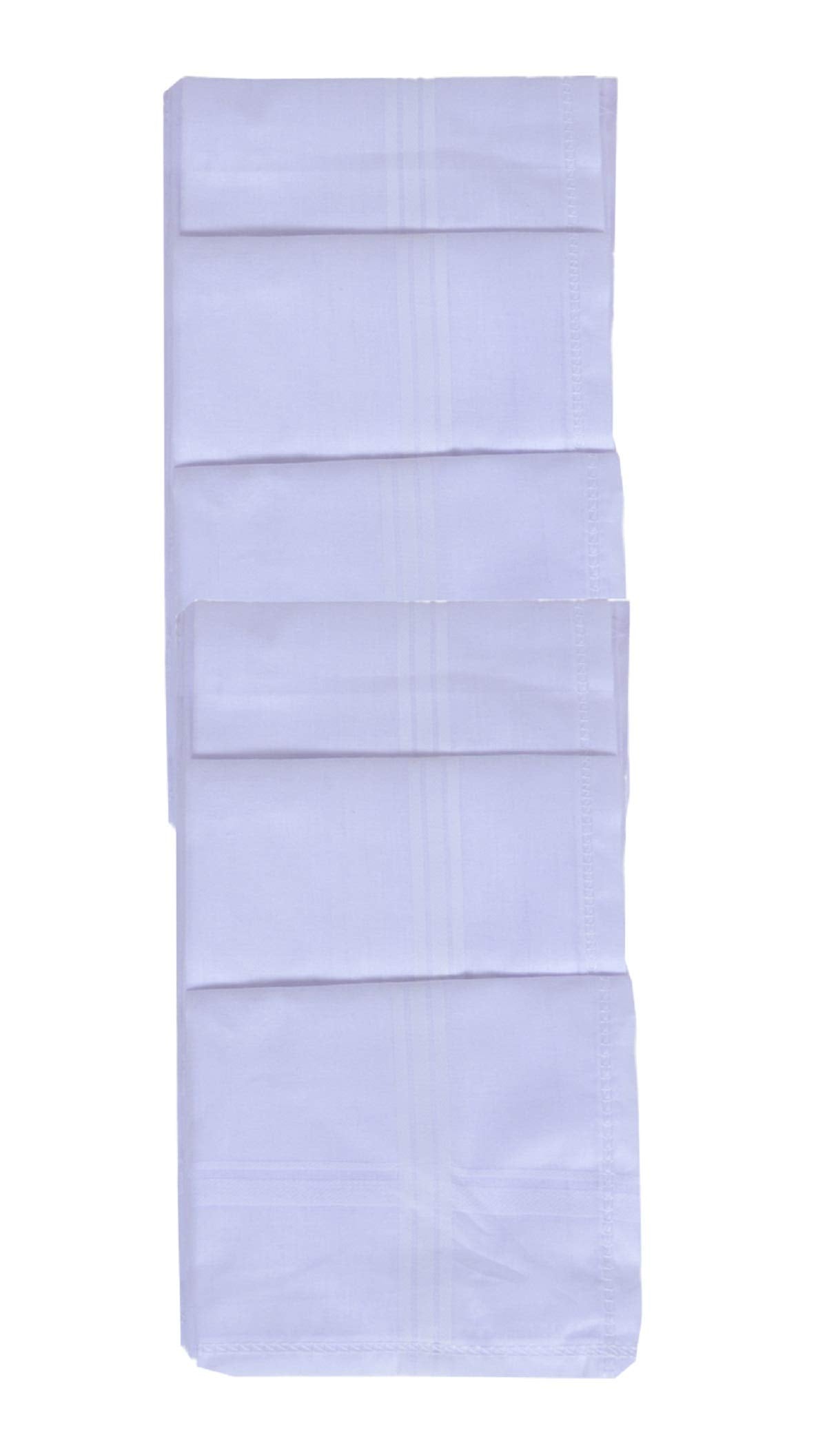 Kuber Industries Cotton 6 Piece Men's Handkerchief Set - White (CTKTC05661)