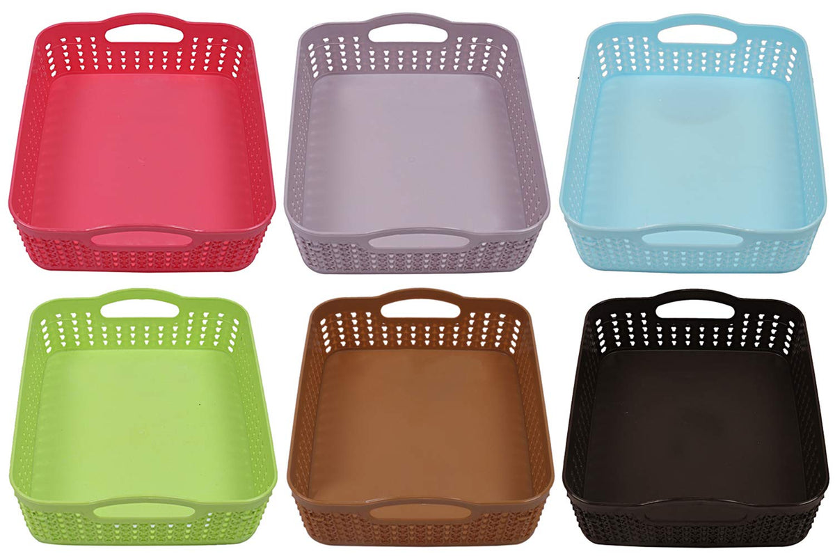Kuber Industries Plastic 6 Pieces Multipurpose Storage Basket Set (Multi)-CTKTC13438