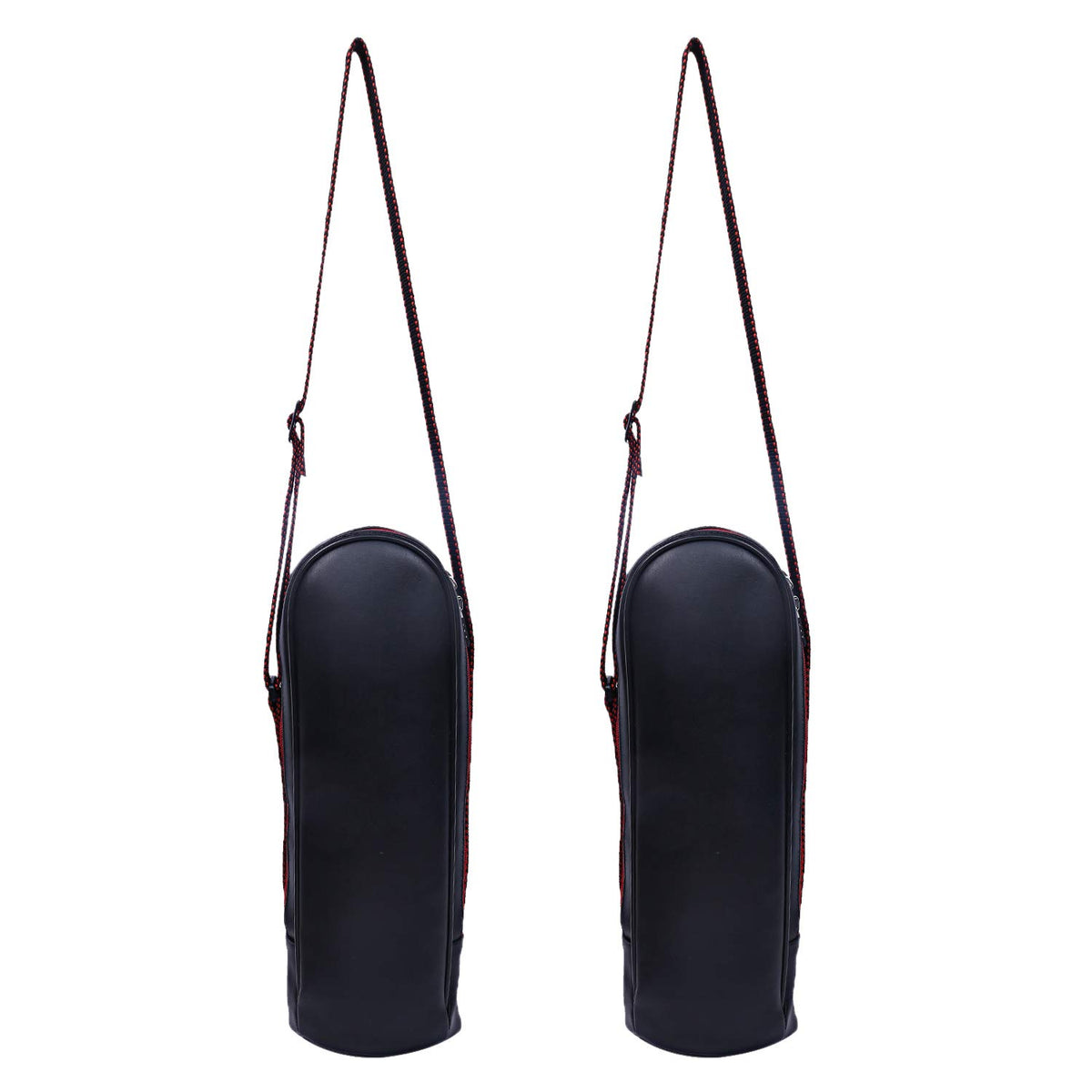 Kuber Industries 2 Pieces Soft Leather Water Bottle Bag, Black, 2 LTR -CTKTC25786