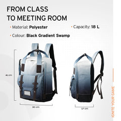 HEAD Chroma Elegance Series Backpack | 18 Litres | Black Gradient | 100% Polyester