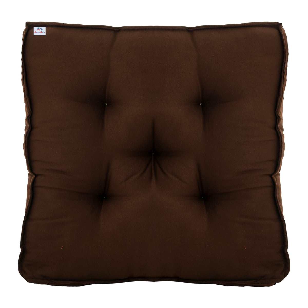 Heart Home Microfiber Square Chair Pad/Cushion for Office, Home or Car Sitting, 18 * 18 Inch (Brown) (Model: HS_37_HEARTH020889)