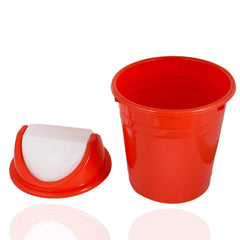 Kuber Industries Plastic 2 Pieces Medium Size Swing Lid Garbage Waste Dustbin for Home, Office, Factory, 10 Liters (Red & Blue) -CTKTC038720
