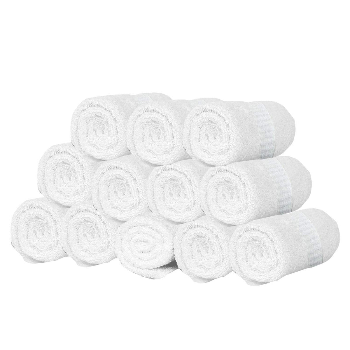 Kuber Industries Cotton 400 GSM Face Towel Set (White, 14x21 Inch, CTKTC8616), 12 Pieces