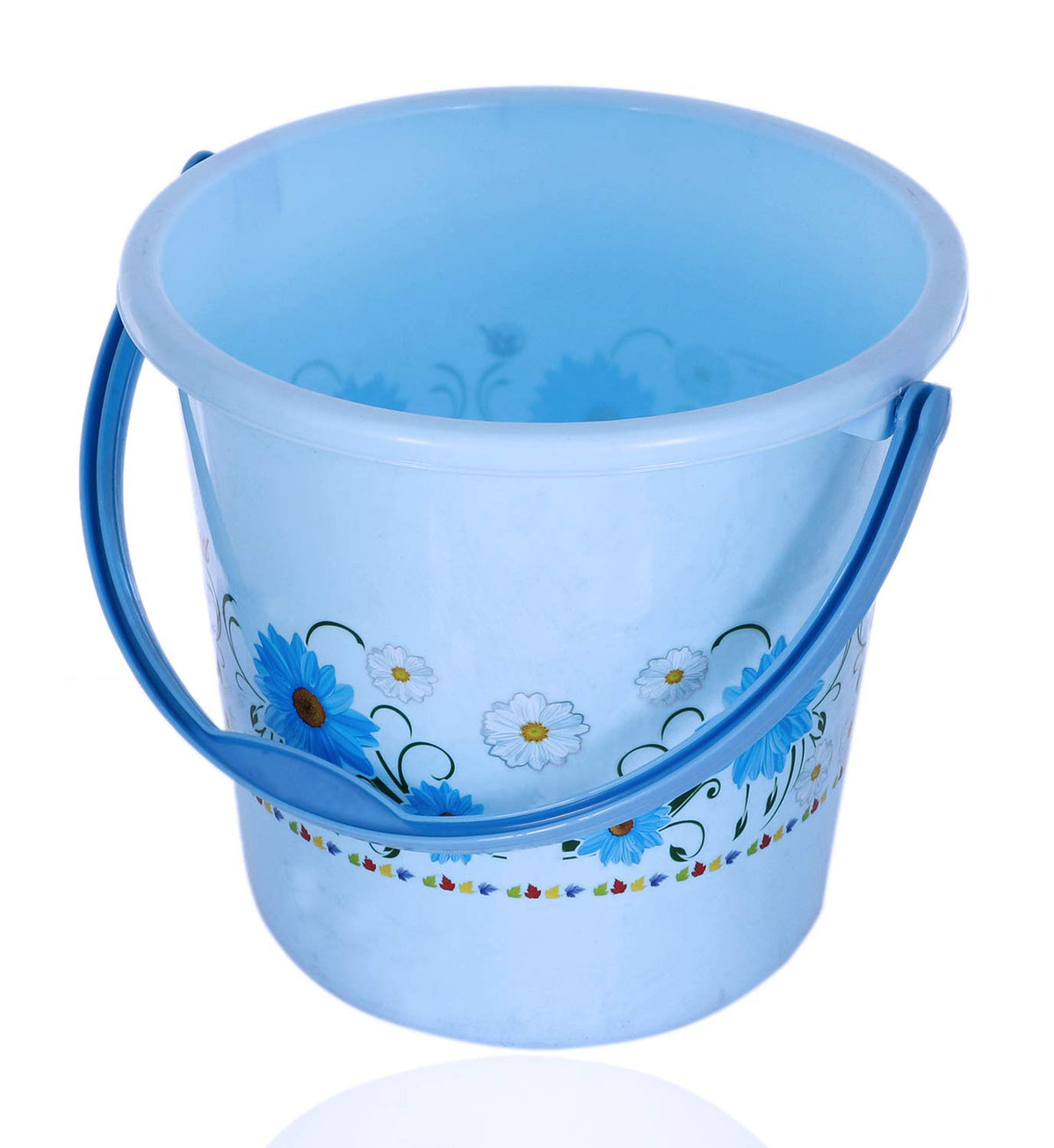 Kuber Industries Floral Design Unbreakable Strong Plastic Bathroom Bucket 18 LTR (Blue) - CTKTC034686