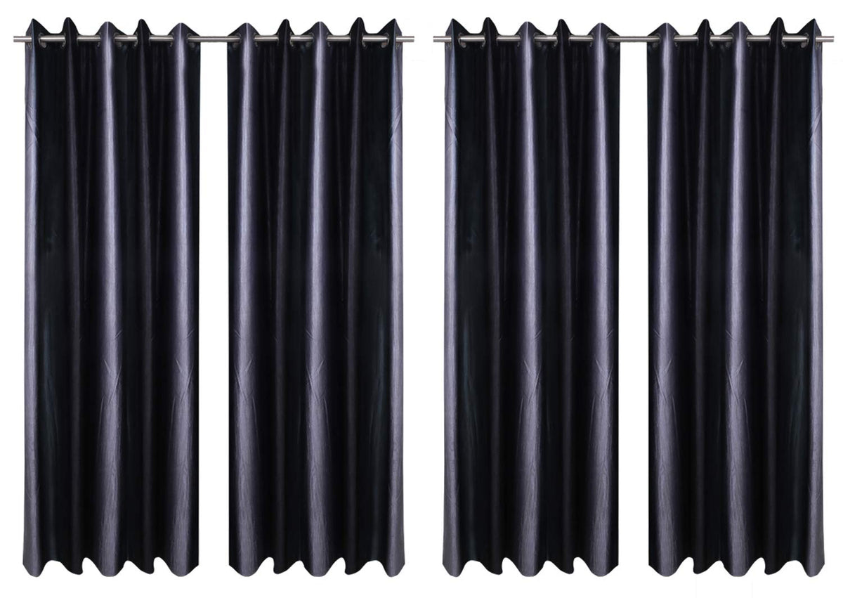 Kuber Industries Polyester 4 Pieces 7 Feet Eyelet Door Curtain (Purple) -CTKTC12953