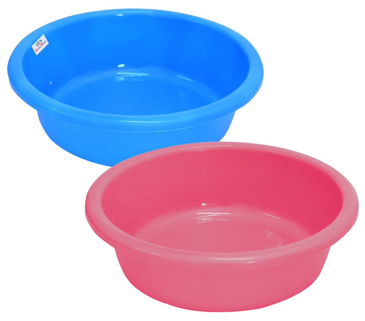 Heart Home Multiuses Plastic Knead Dough Basket/Basin Bowl For Home & Kitchen 6 Ltr- Pack of 2 (Blue & Pink) 52HH3868