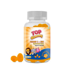 TOPGUMMY Vitamin C + Zinc For Immune Support, Gluten, Soy & Dairy Free - 30 Gummies (Orange Flavor)