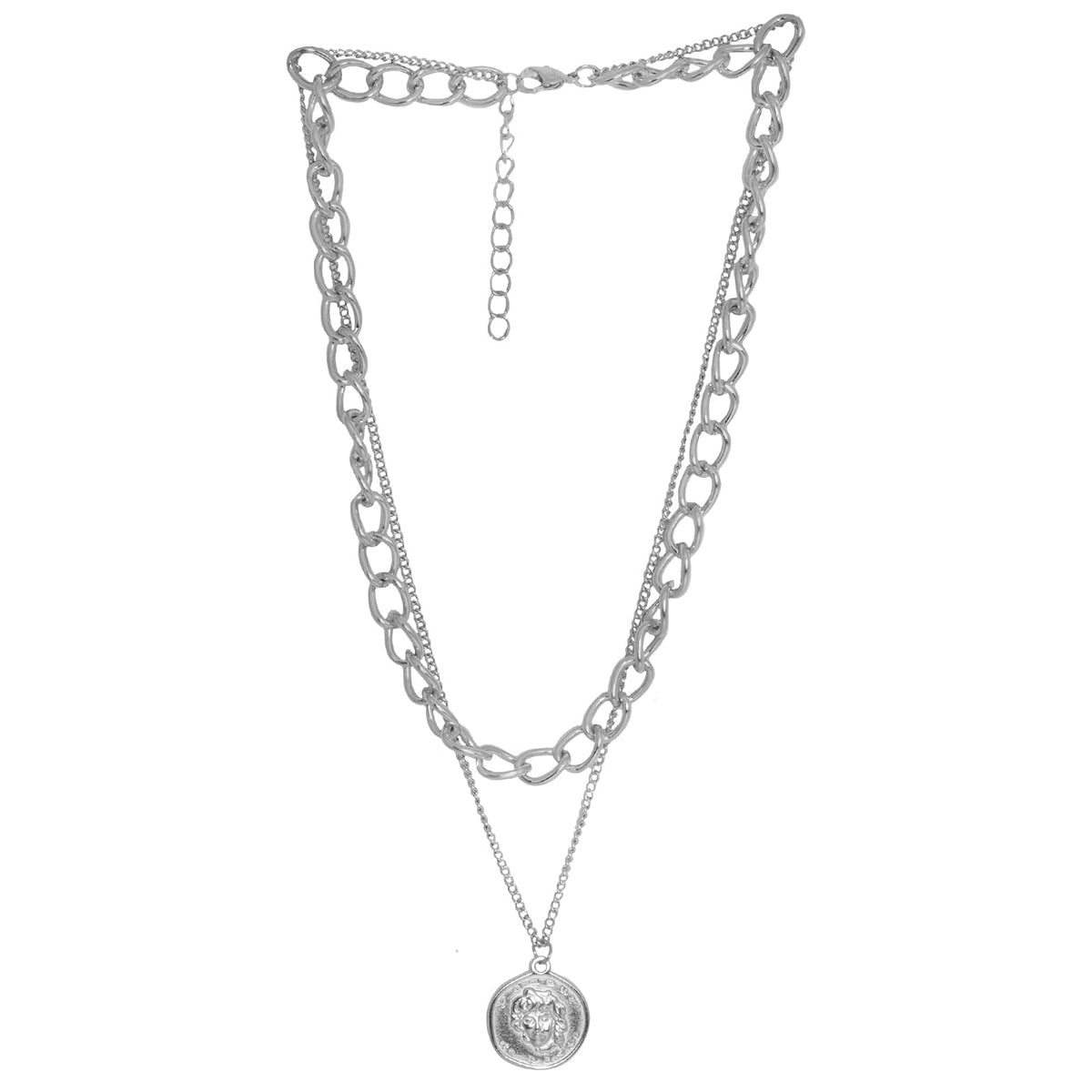 Joker & Witch Nodo Chain Link Silver Layered Necklace