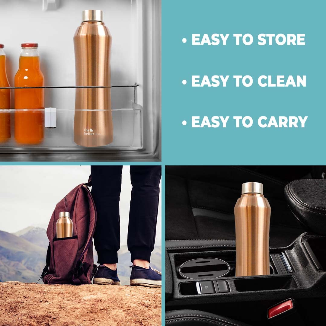 The Better Home Stainless Steel Water Bottle 1 Litre | Non-Toxic & BPA Free Water Bottles 1+ Litre | Rust-Proof, Lightweight, Leak-Proof & Durable Steel Bottle For Home, Office & School‚Ä¶ (Pack of 50)