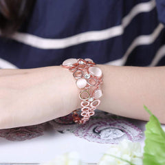 Yellow Chimes Bracelet for Women and Girls Rosegold Bracelets for Women | Rose Gold Plated Femme Opal Layered Bracelet for Girls | Birthday Gift for Girls and Women Anniversary Gift for Wife