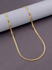 Yellow Chimes Classic 316L Stainless Steel Flat Mesh Gold Plated Unisex Gold Chain for Women and Men
