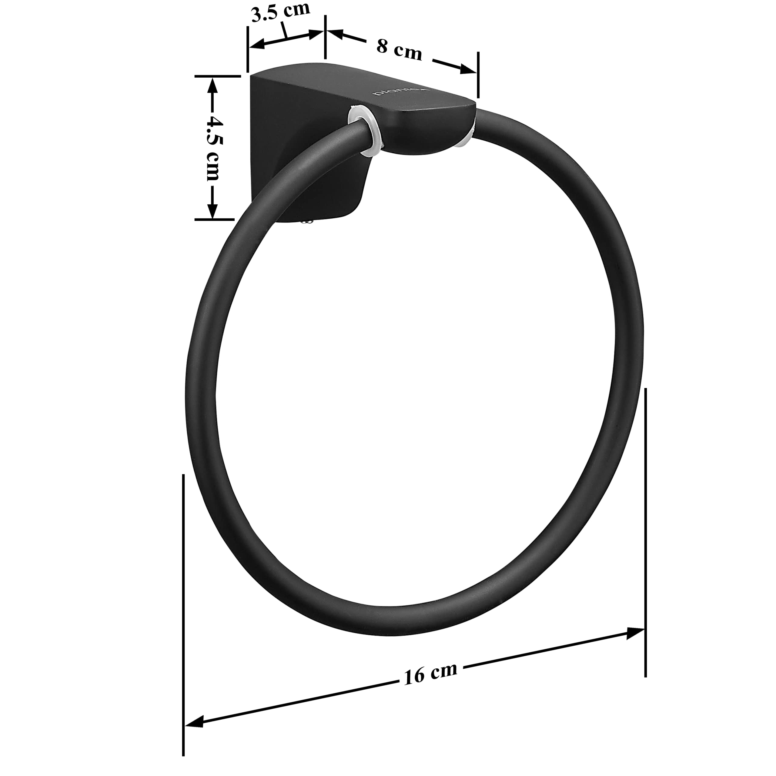 Plantex Space Aluminium Napkin Ring/Towel Ring/Napkin Holder/Towel Hanger/Bathroom Accessories (972, Black)