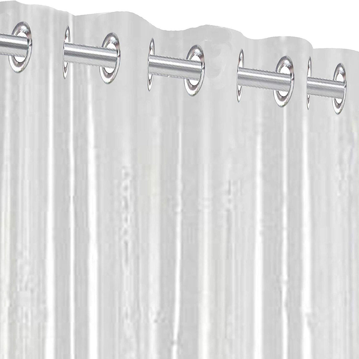 Kuber Industries PVC 2 Pieces Eyelet 30 MM AC Curtain 8 Feet (Transparent)-CTKTC14497