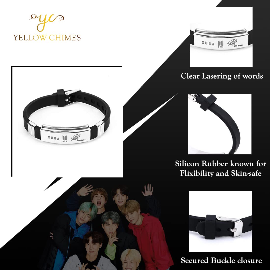 Amazon.co.jp: BTS SUGA Bracelet, Women's Whale Tail, SUGA Wear Motif,  Adjustable 7.9 - 8.7 inches (20 - 22 cm), Popular Accessory : Clothing,  Shoes & Jewelry