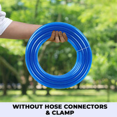 Homestic Basic PVC with Nylon Braided Water Pipe 10 Meter | Multi-Utility Water Pipe for Garden, Car Cleaning & Pet Cleaning | Heavy Duty, Easy to Use, & Leak Proof Hose Pipe for Gardening | Blue |