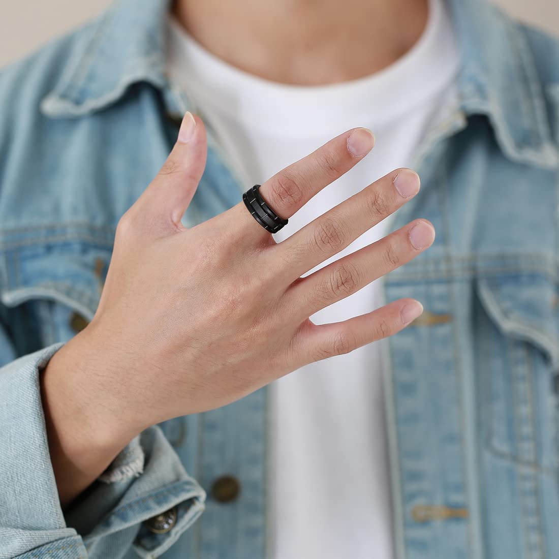 Golden Domineering Boy's Ring Zirconia Finger Ring Trendy - Temu New Zealand