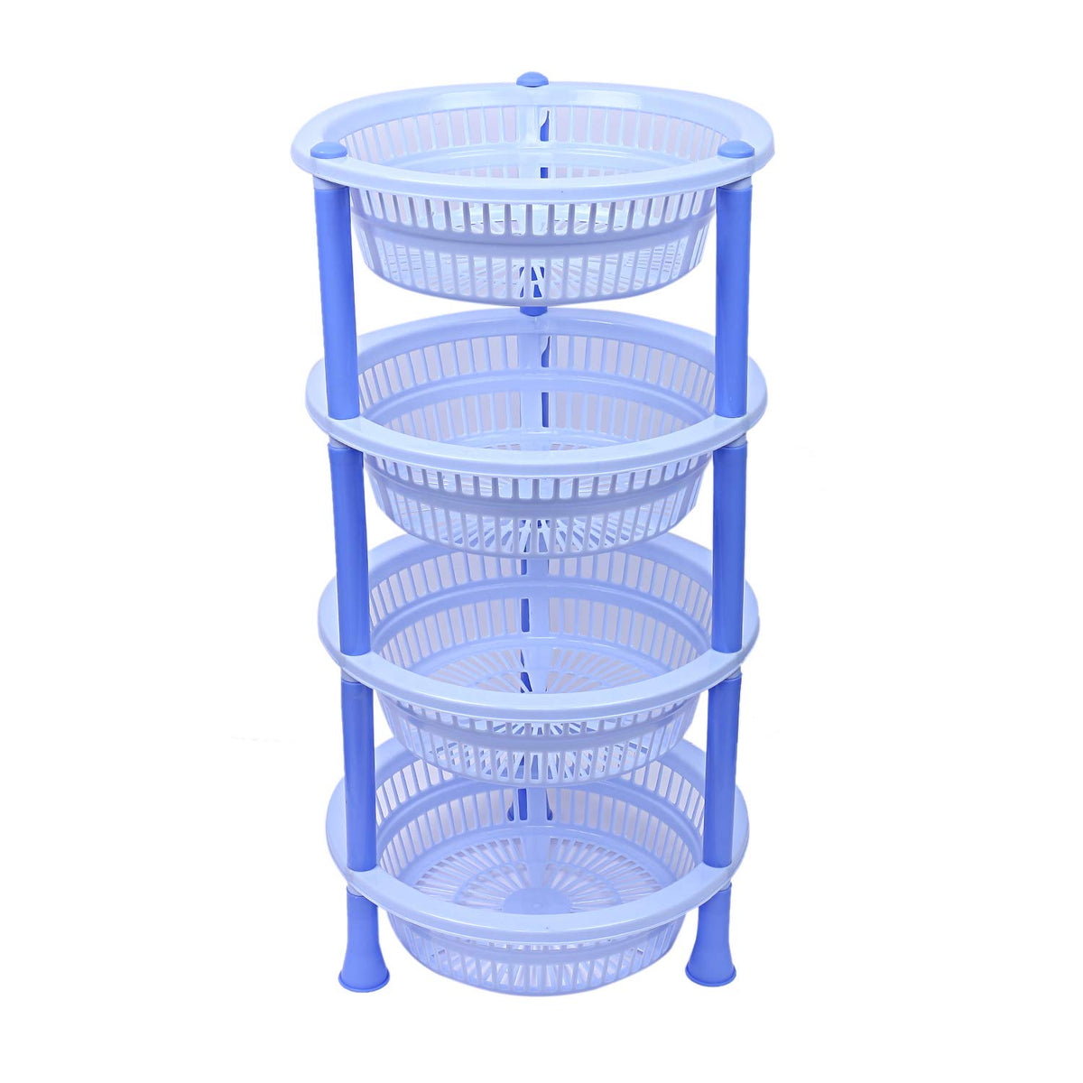 Kuber industries Plastic 4 Layer Multi-Purpose Kitchen Storage Basket Rack (Blue)-CTKTC13199