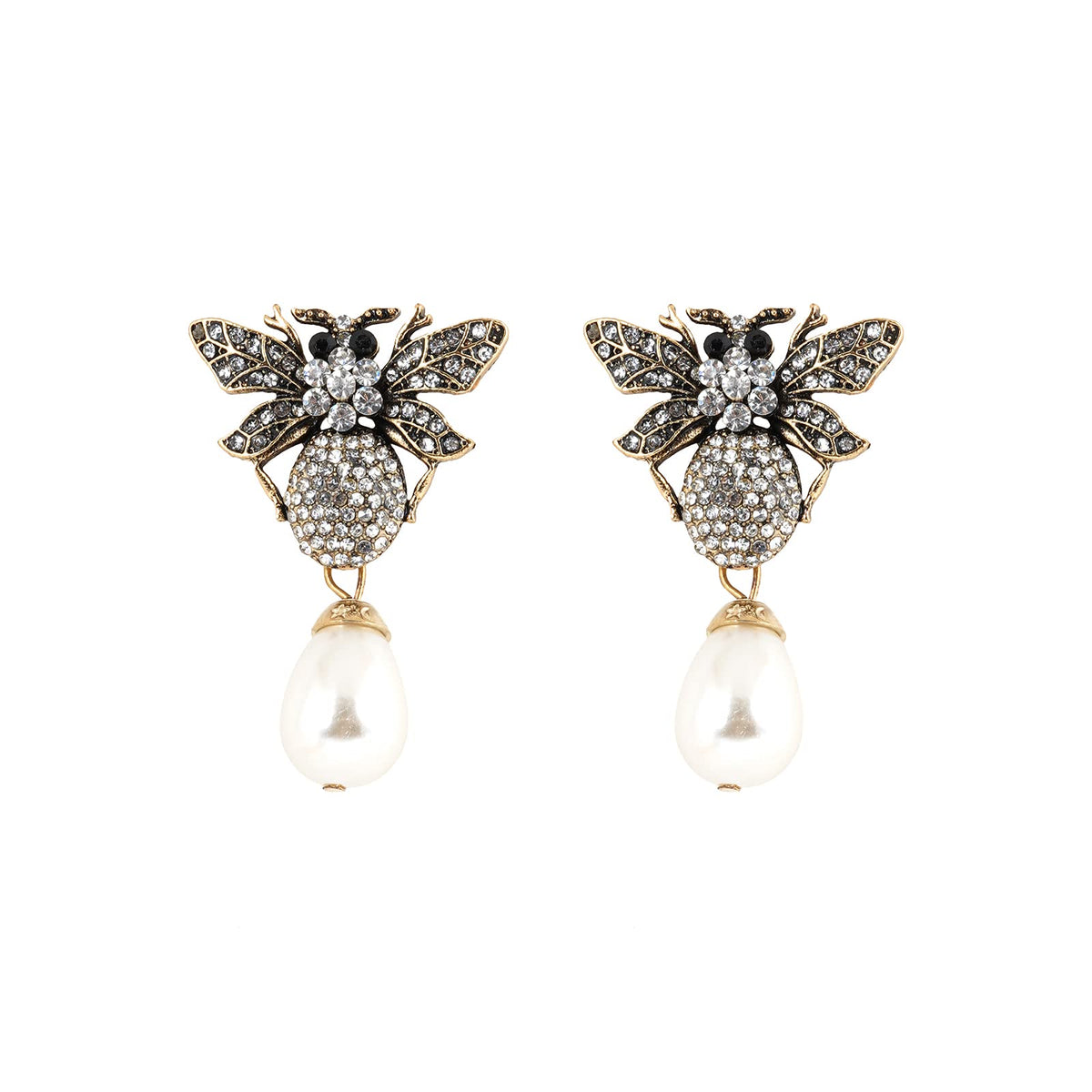 Bevy The Bee Black And Gold Earring