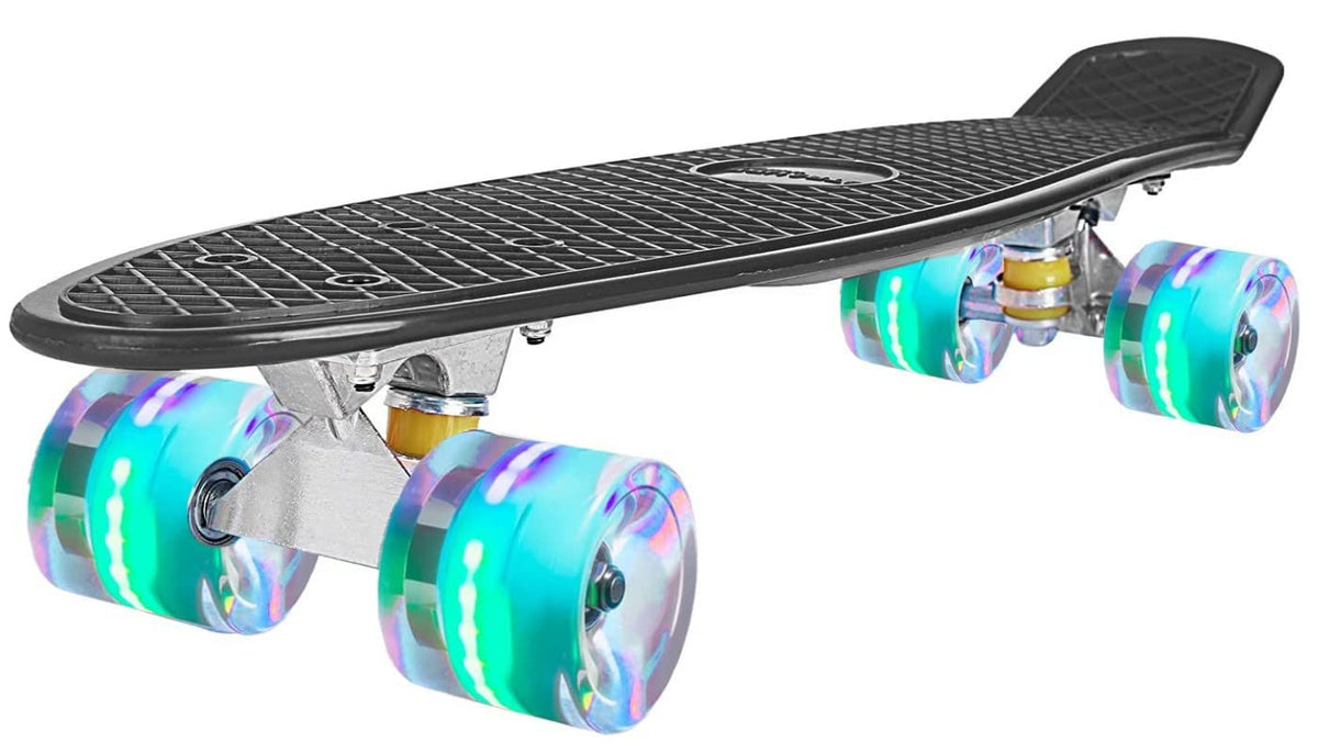 STRAUSS Cruiser Skateboard| Penny Skateboard | Casterboard | Hoverboard | Anti-Skid Board with ABEC-7 High Precision Bearings | PU Wheel with Light |Ideal for All Skill Level (31 X 8 Inch), (Green)