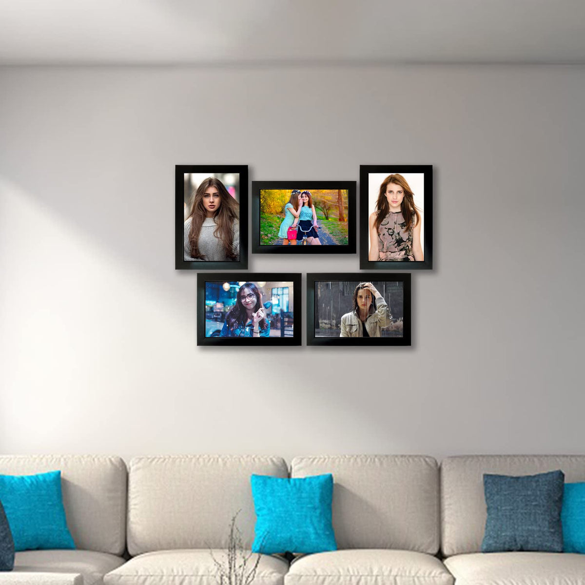 Kuber Industries Collage Photo Frame For Living Room, Wall Set of 5 (Black) Size: 5x7-5 Pc.