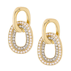 Yellow Chimes Earrings For Women Gold Tone Crystal Studded Connected Geometrical shape Dangling Drop Earrings For Women and Girls